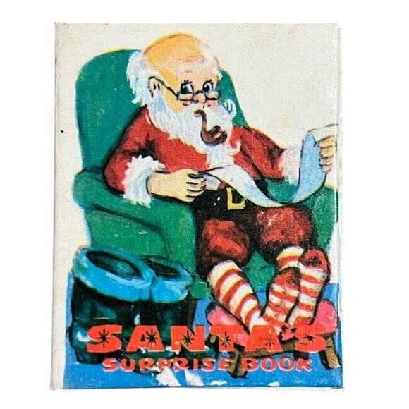 Miniature Christmas Ornament By Joan Potter Santa's‎ Surprise Book Classic VTG - Picture 1 of 5